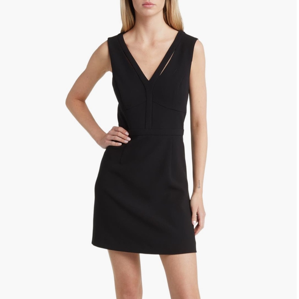 French Connection Whisper V-Neck Cutout Dress